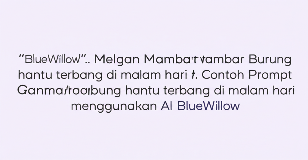 Contoh Prompt Membuat Gambar Burung hantu terbang di malam hari menggunakan AI BlueWillow