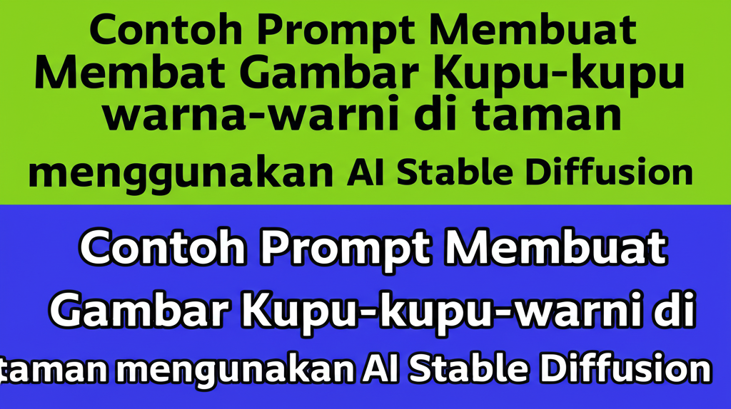 Contoh Prompt Membuat Gambar Kupu-kupu warna-warni di taman menggunakan AI Stable Diffusion Contoh Prompt Membuat Gambar Kupu-kupu warna-warni di taman menggunakan AI Stable Diffusion